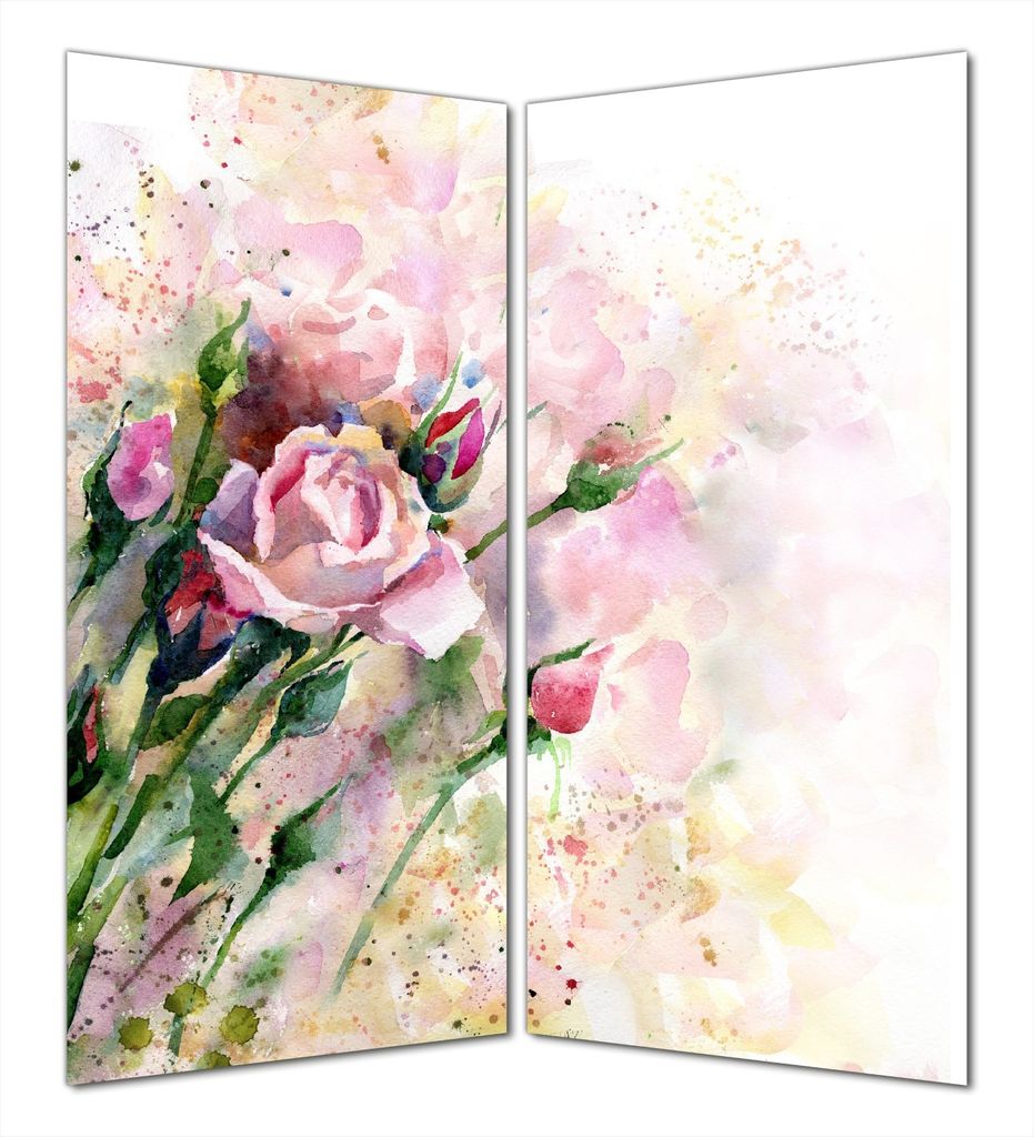 Wallario selbstklebende Duschrückwand 180 x 180 cm mit Motiv Abstraktes Blumenbuket - Wandverkleidung mit Hochglanzlaminat in Glasoptik