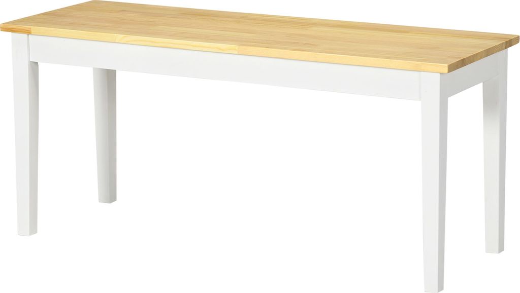 Sitzbank Holzbank 2er-Sitzbank, Massivholz, lackiert, Natur+ Weiß