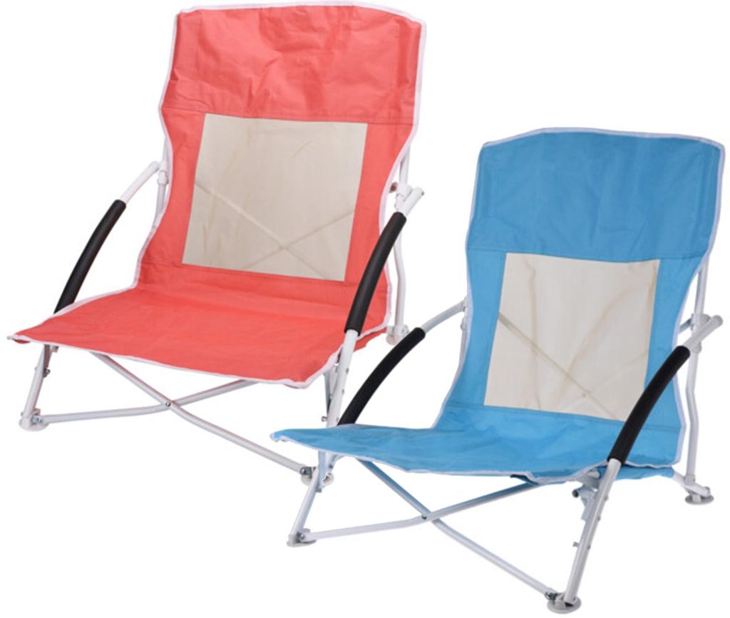 2x Strandstuhl Faltstuhl Campingstuhl 64x53x63cm Rot + Blau Produktbild 