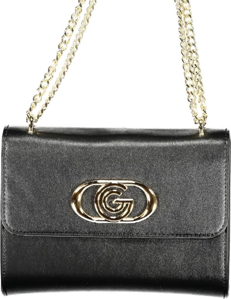 Sac à main noir Jenny anti-vol à bouton-pression et chaîne robuste femme