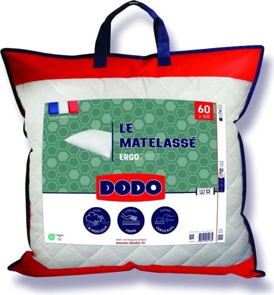 DODO Kopfkissen Le Matelassé , 60x60 cm, Feste Stützkraft, Abnehmbarer Bezug, Ergonomisch