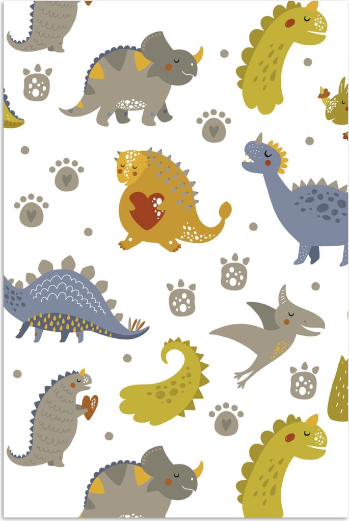MuchoWow Poster Dinosaurier - Kinder - Design - Jungen - Mädchen - Kinder 20x30 cm - Papierdruck