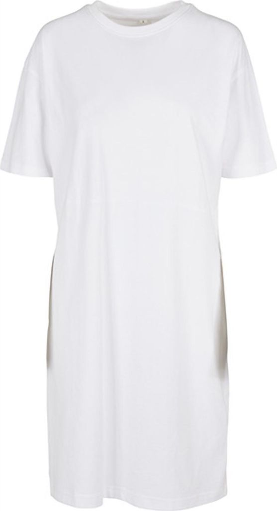 Build Your Brand BY181 | Damen Organic Oversized Slit T-Shirtkleid - Farbe: White - Größe: XXL