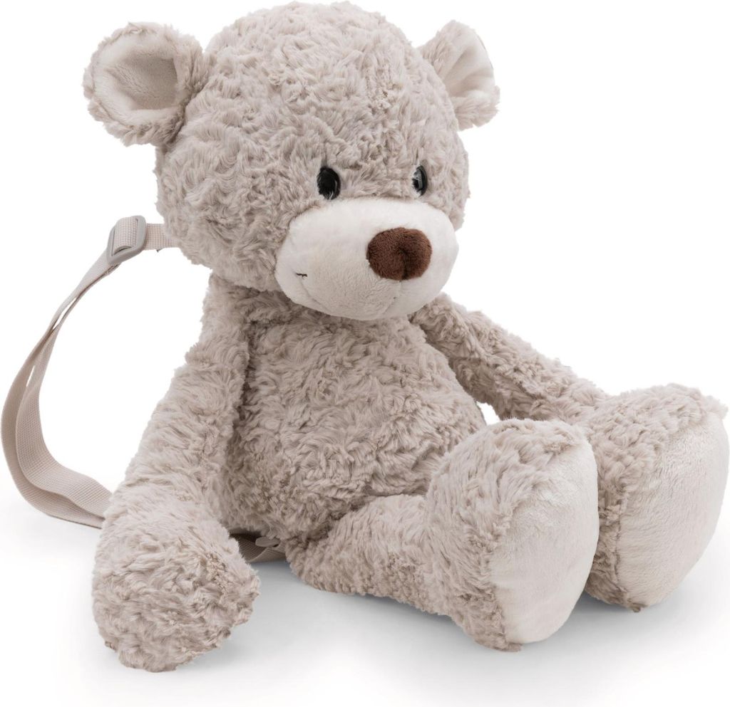 NICI Rucksack Bär Finni 40cm - grau - Rucksack für Mädchen und Jungen im Kindergarten oder Kita – verstellbare Träger, Reißverschluss, Plüs...