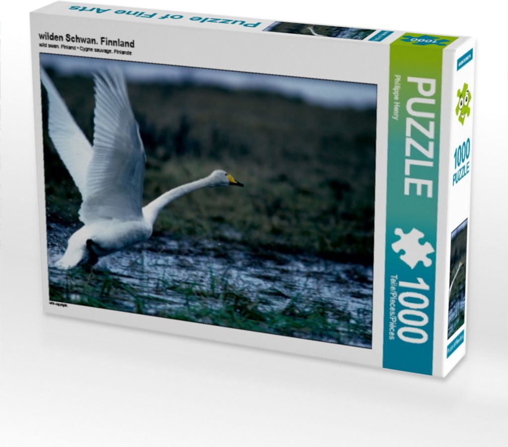 CALVENDO Puzzle wilden Schwan. Finnland 1000 Teile Puzzle quer | 1000 Teile Lege-Größe 64x48cm Foto-Puzzle für glückliche Stunden