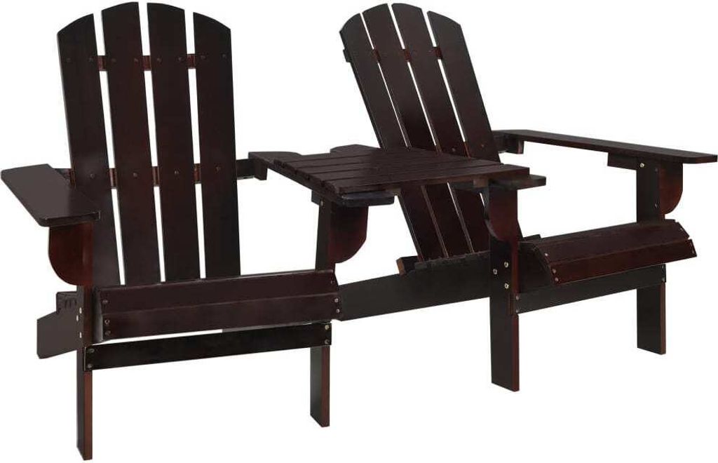 vidaXL Adirondack-Gartenstühle mit Tisch Massivholz Tanne Produktbild 
