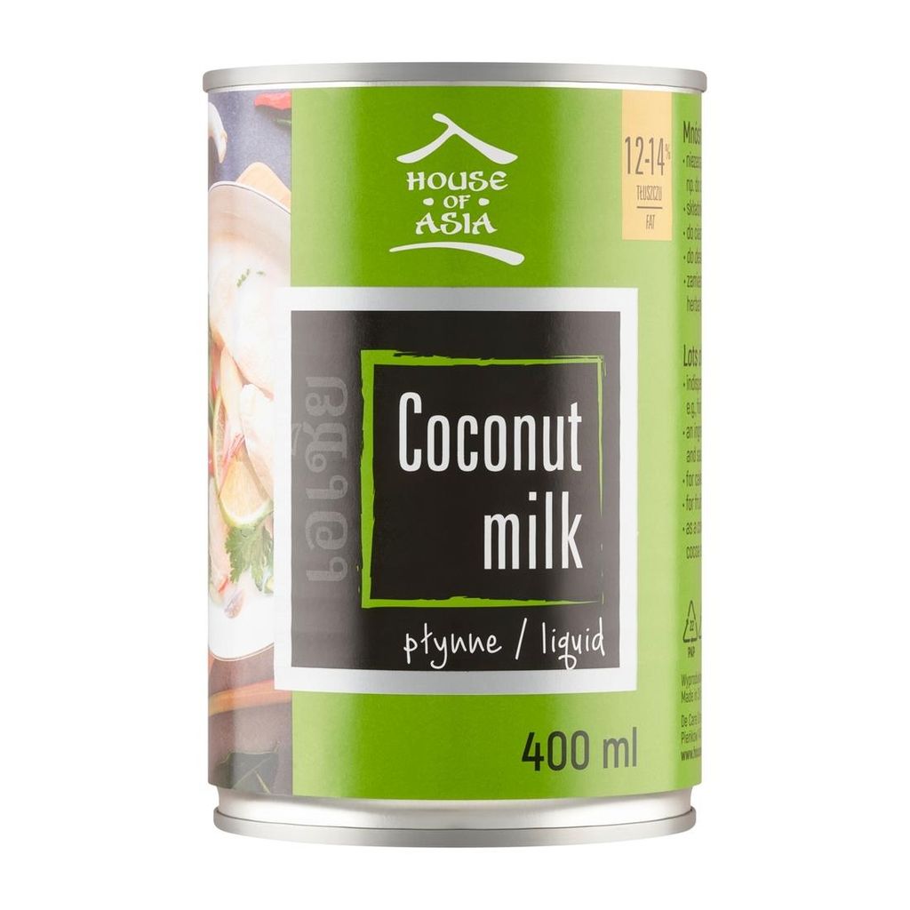 Kokosmilch 400 ml - cremige Basis für Currys, Suppen, Desserts und Smoothie