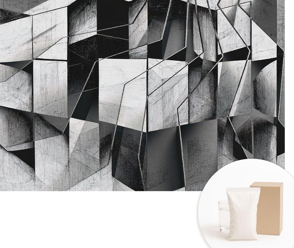 Fototapete - Wandbilder für Wohnzimmer - 104x70 cm - Dekorative Wandfolie - Modernes Design für Wanddekoration - Tapeten für Innenräume - Geome...