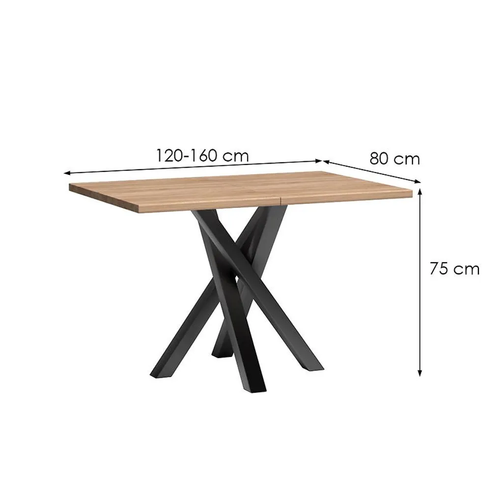 Table repas extensible AIMY en chêne artisanal avec rallonge centrale
