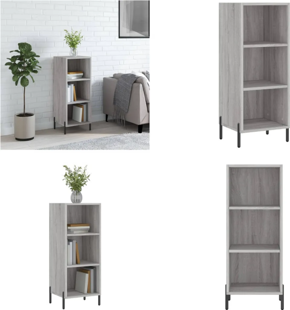 Mobiletto Credenza 34.5x90 cm Grigio Sonoma | Salvaspazio vidaXL