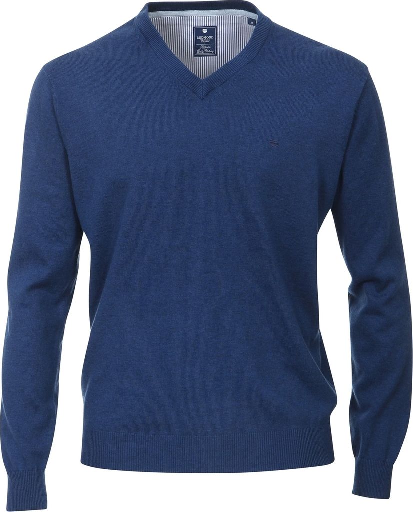 REDMOND Übergrößen V-Neck-Pullover Blau 3XL