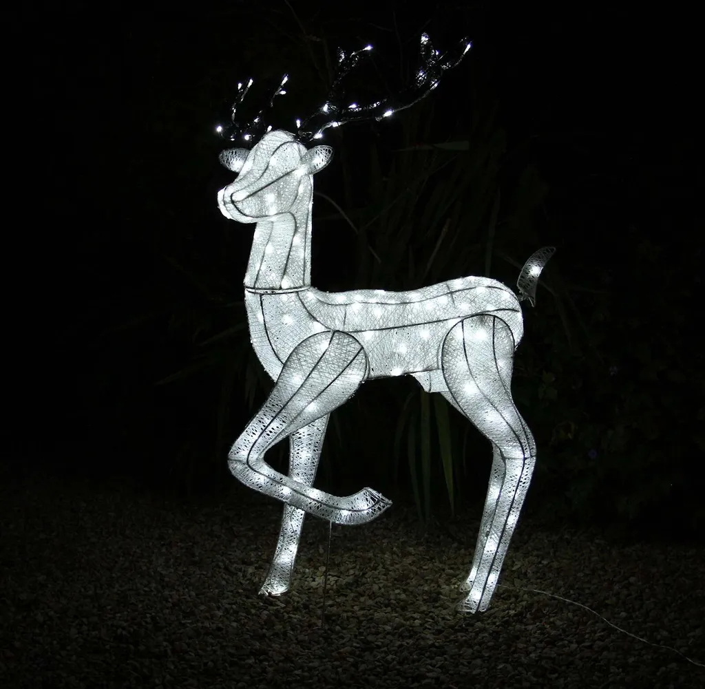 Renne de Noël LED 1,2m Extérieur Illuminé avec Minuteur d'Avent