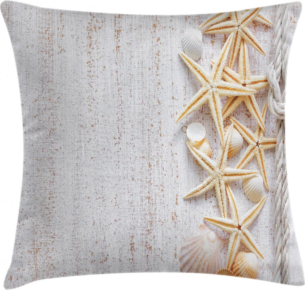 ABAKUHAUS Ozean Kissenbezug, Muscheln und Seesterne, Dekokissenhüllen Waschbar Inn/Outdoor Beidseitiger Druck mit Reißverschluß, 60 x 60 cm, Elf...