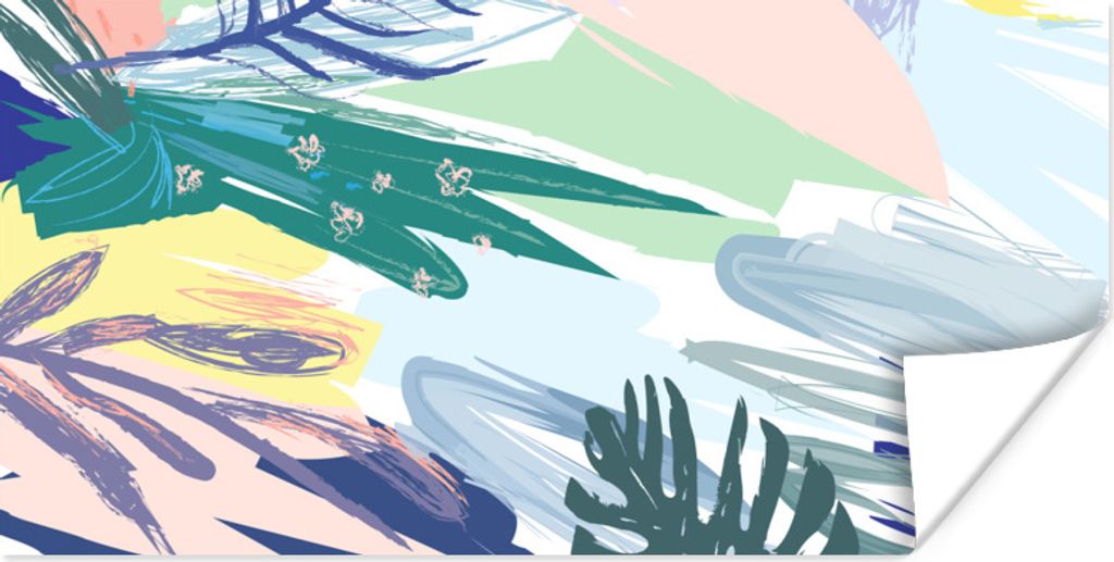 MuchoWow Poster Sommer - Farbe - Abstrakt 150x75 cm - ohne Rahmen