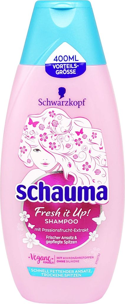 Schwarzkopf Schauma Fresh It Up, 400 ml, Shampoo, Frauen, beschädigtes Haar, öliges Haar, Alle Farben, Klärend, Verstärkung