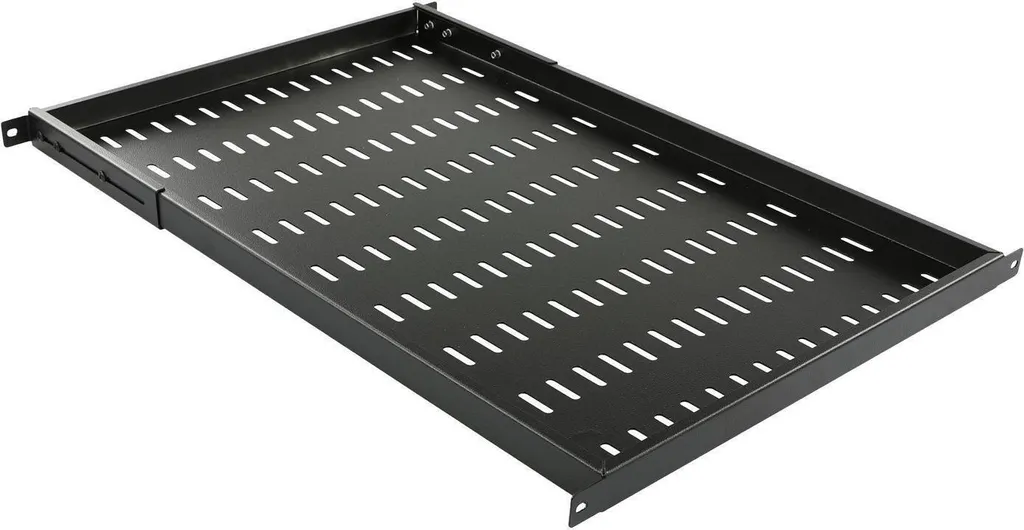 Lanview RAS805BL Étagère Rack 1U 19'' Fixe Noir Capacité 50kg Pro