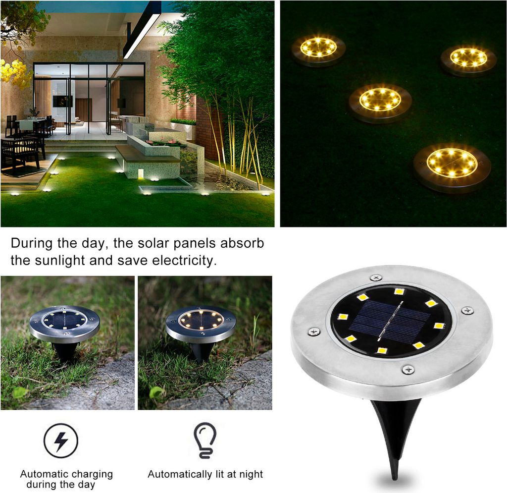 Speed 12 x LED Solarlampe Bodeneinbaustrahler Solar Produktbild 10
