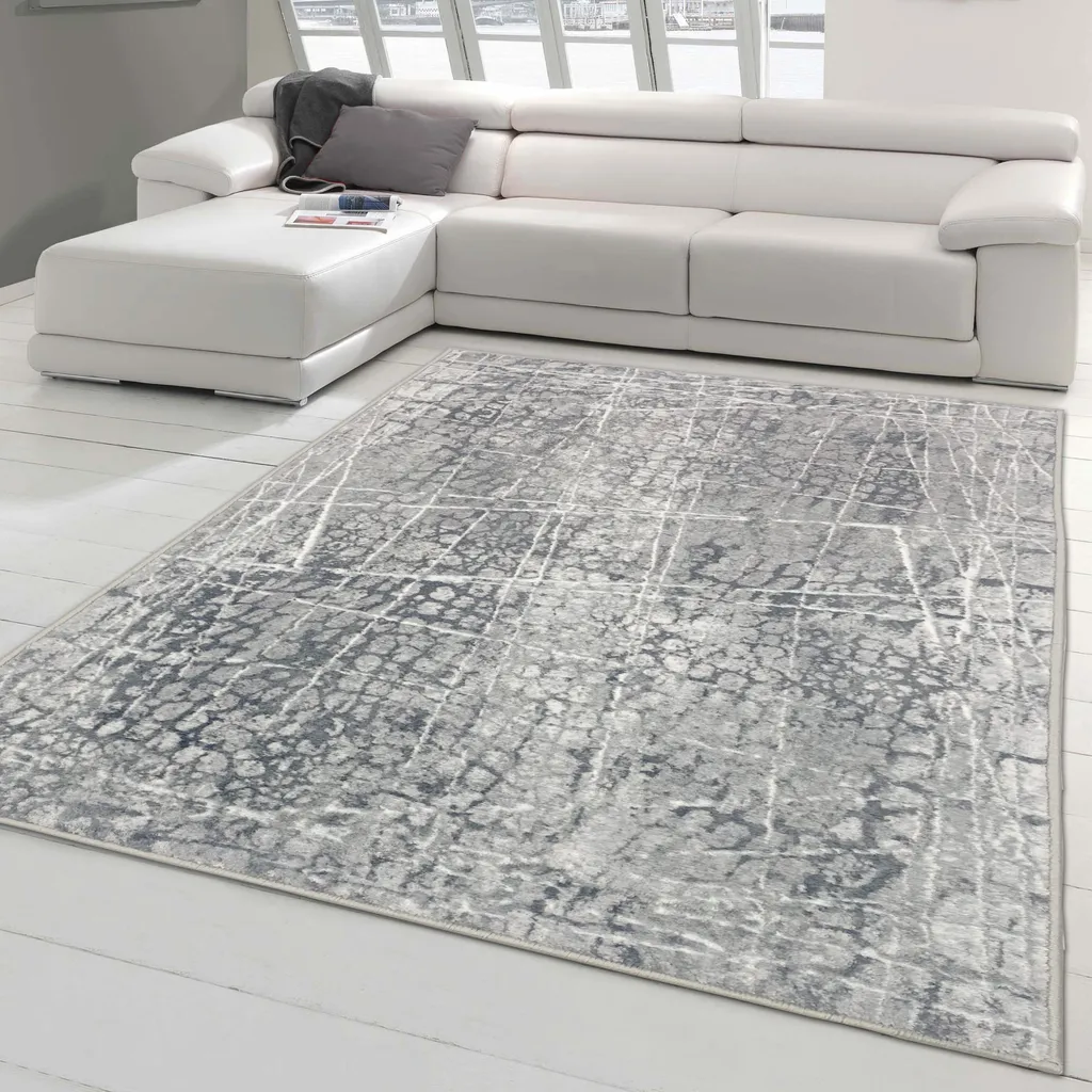 Tapis design moderne abstrait anthracite 160x230 cm pour votre salon