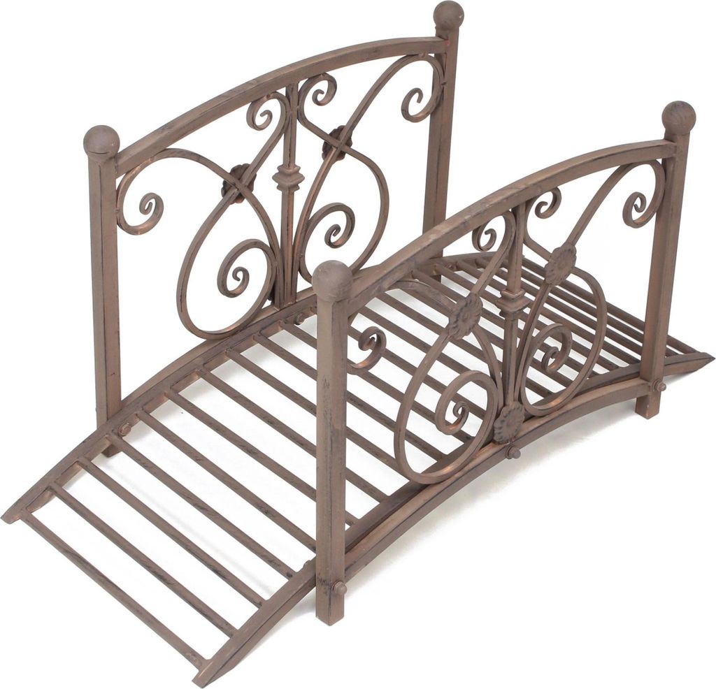 Dekobrücke Bachlauf Metall Rost Optik – Gartenbrücke