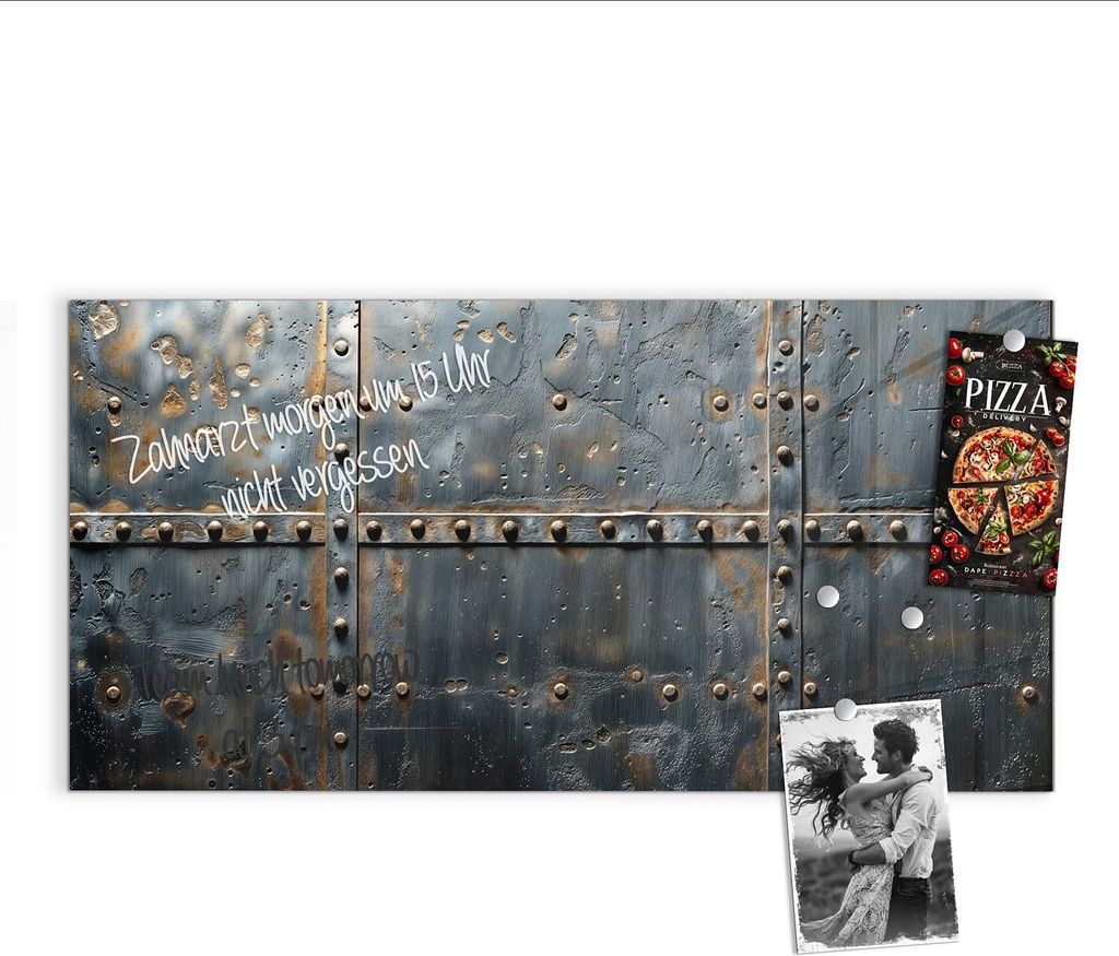 Magnettafel 100x50cm Pinnwand Whiteboard beschreibbar - Metalltür Design