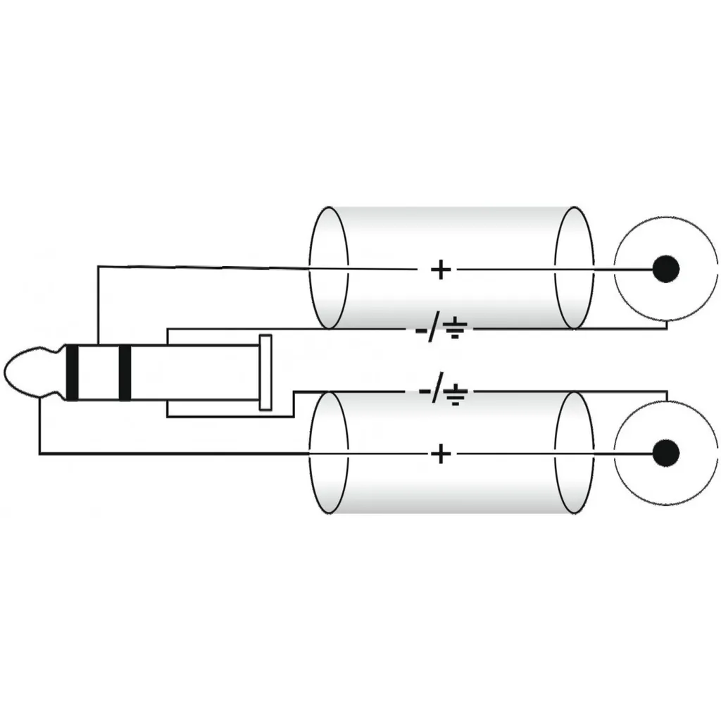 Adaptateur OMNITRONIC Jack Coudé 90° et 2 RCA Stéréo Blindé de 1,5m - 3