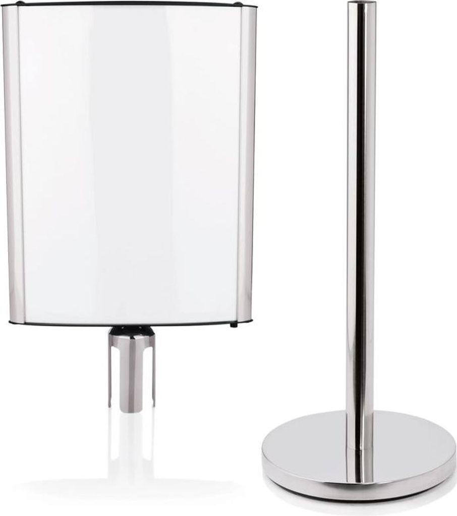 Abgrenzungspfosten + Schilderhalter Set Gurtanschlüsse mit 4 Wege System Edelstahl Highflex