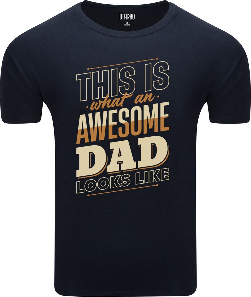 Diarbo Herren T-Shirt mit Großartiger Vater Aufdruck Toller Vater Dunkelblau Gr.XL