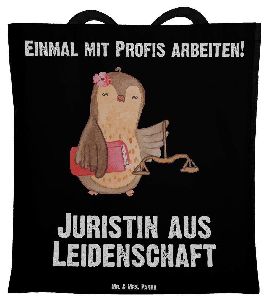 Mr. & Mrs. Panda Einkaufstasche Juristin Leidenschaft - Schwarz - Geschenk, Lustig, Jutebeutel, Spruch, Staatamen, Tasche, Baumwollbeutel, Schultas...