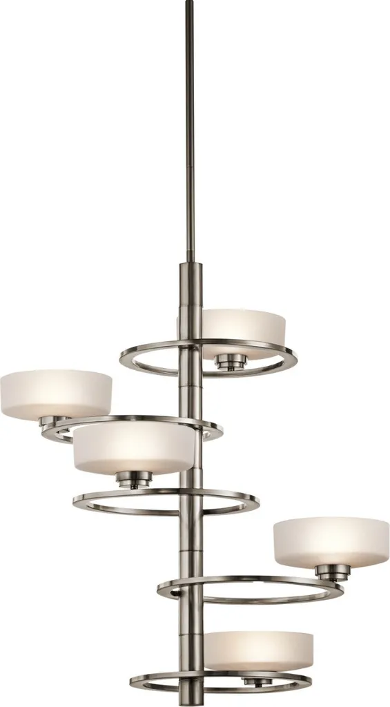 Lustre Aleeka 5 lumières en aluminium étain, luminaire intérieur IP20