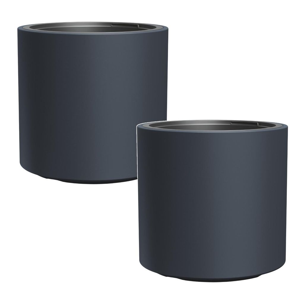 2x HEOS frostsicherer Blumentopf - anthrazit mit Einsatz Produktbild 