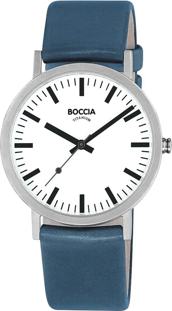 Orologio Boccia Titanium 3651-24 Uomo | Cassa Titanio 36mm Pelle Blu