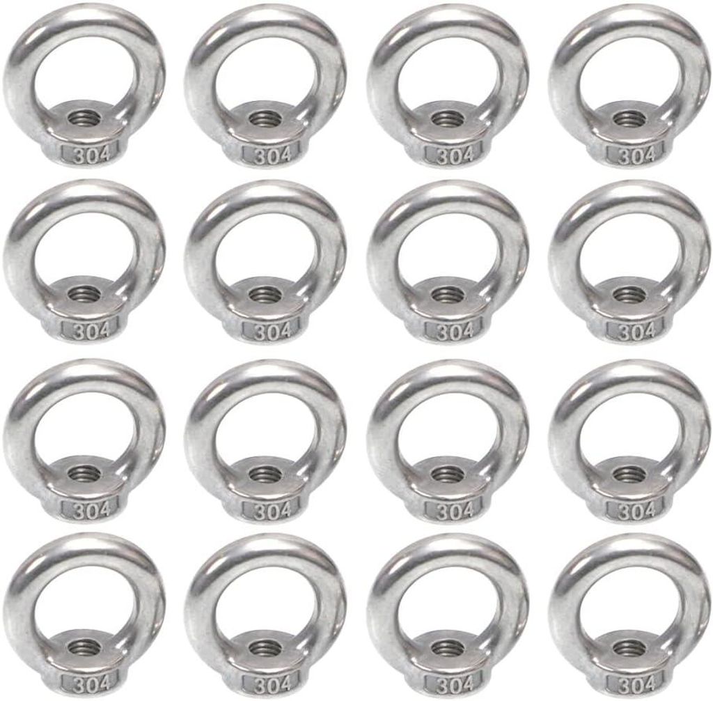Piton à Visser 16 Pièces Écrou à Oeil de Levage M5 écrou à Anneau Femelle Écrou à Anneau Femelle Acier Inoxydable Écrou Fileté Femelle en...