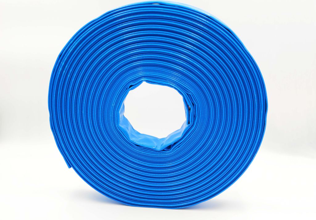 2 Zoll | 52 mm - 50 Meter - PVC Flachschlauch - Bauschlauch - Industrieschlauch - blau