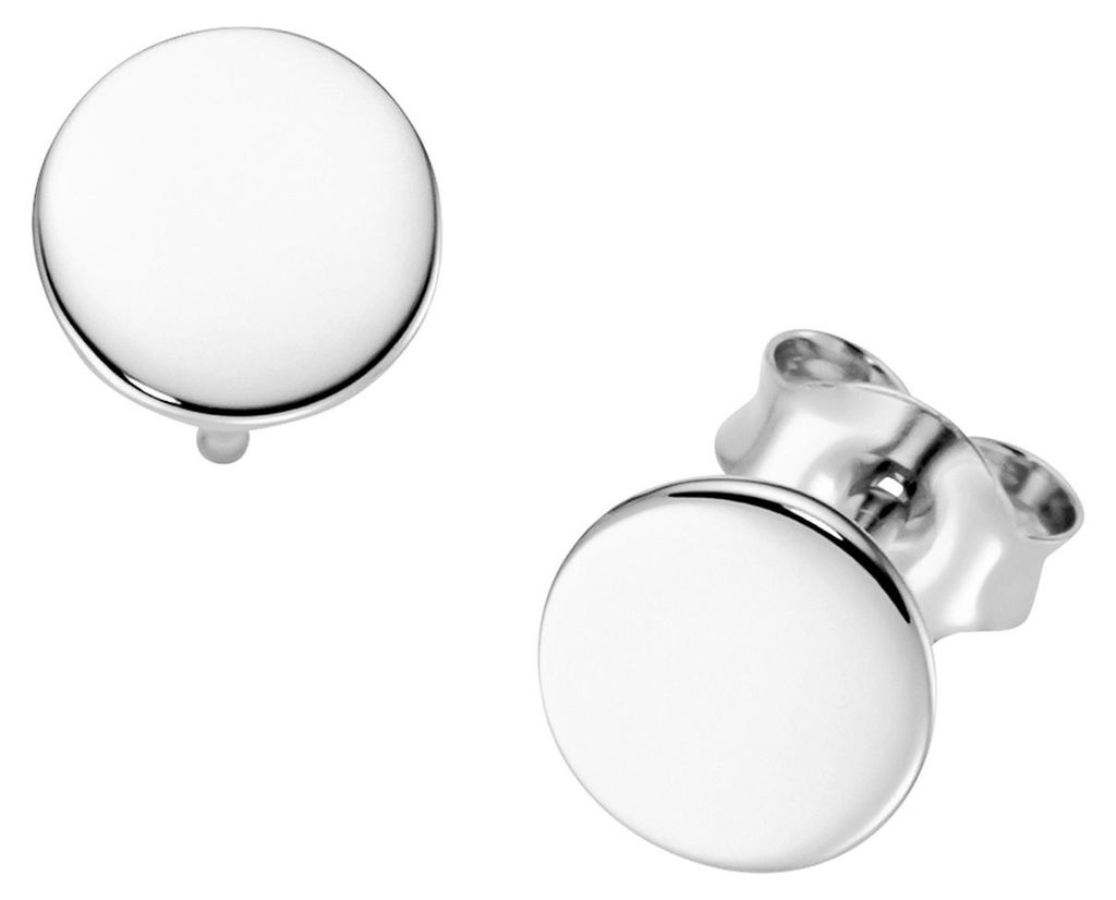 Ohrstecker SURI FREY rundes Plättchen, Silber 925 Silber 0,5 cm