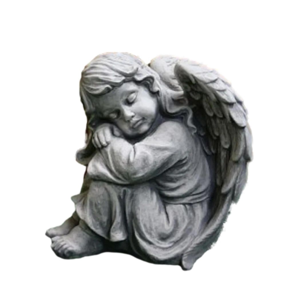 Schöne Figur sitzender Engel für den Garten zur Dekoration, Produktbild 