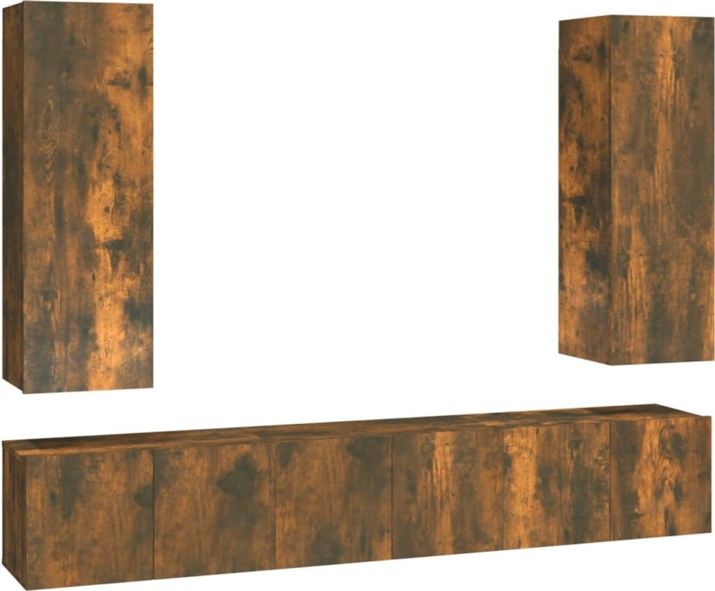 vidaXL 5-tlg. TV-Schrank-Set Räuchereiche Holzwerkstoff