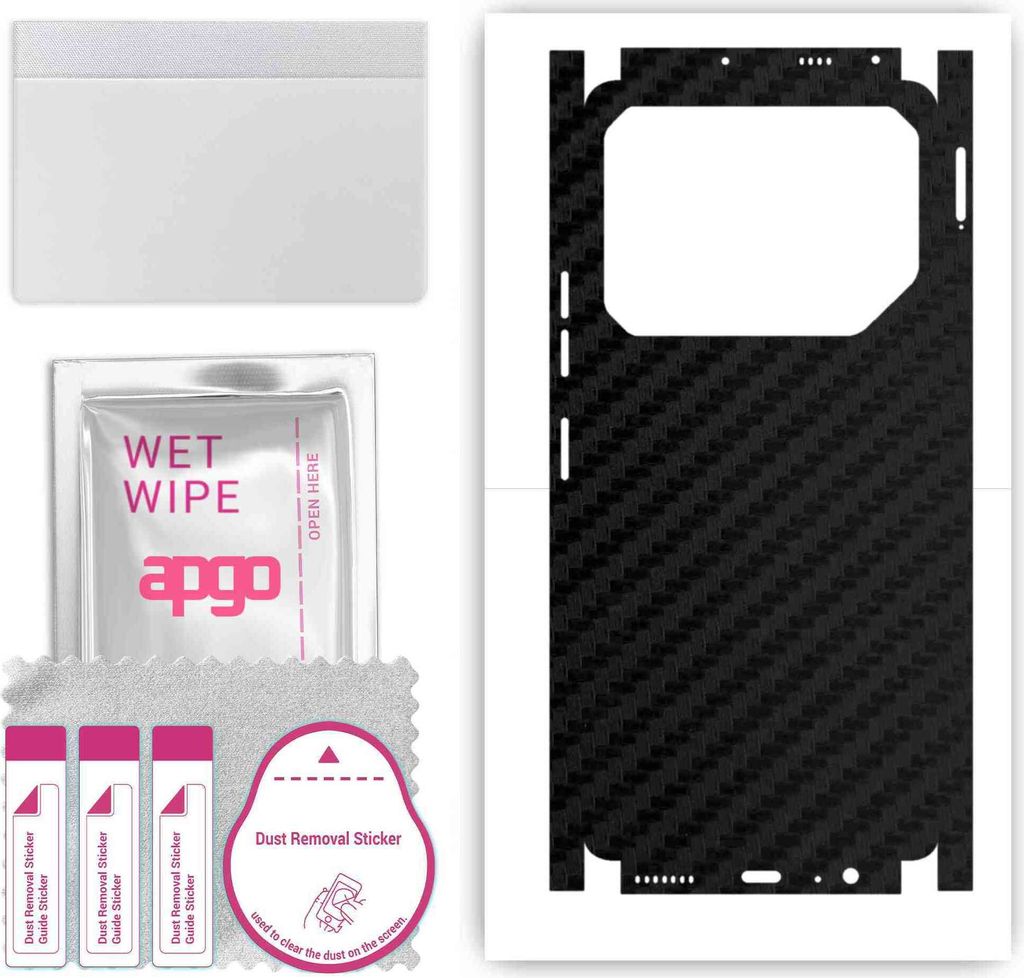 apgo Rückseite + Seiten Schutzfolie, Skin, kompatibel mit Tecno Pova 6 Pro, Hinten Displayschutzfolie aus Vinylfolie, kratzfest, einfache Montage ...