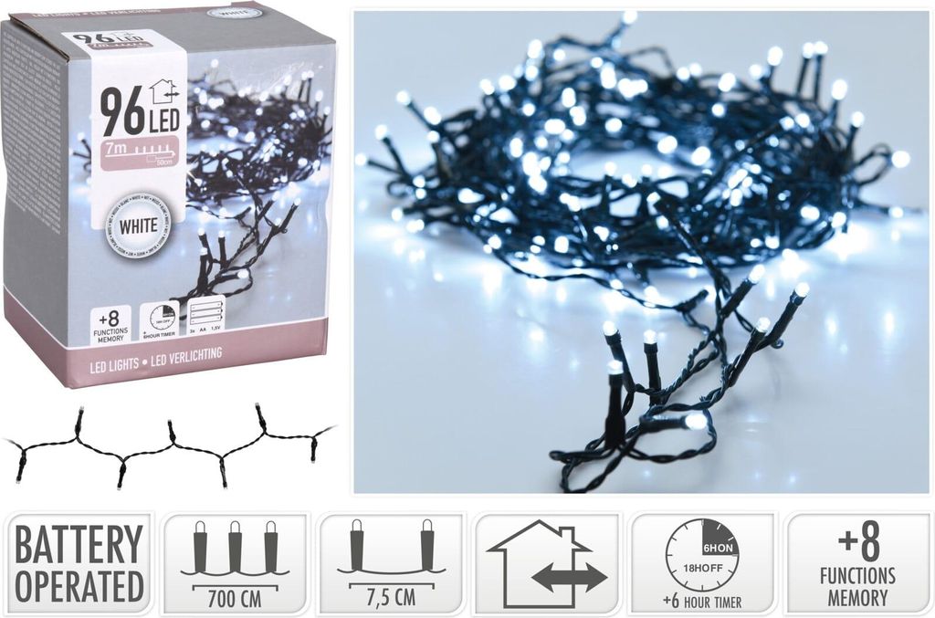 Oświetlenie LED z wyłącznikiem czasowym | 96 diod LED | 7 Zdjęcie produktu 