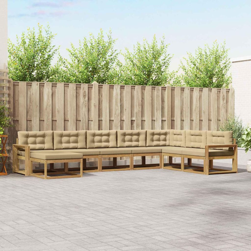 Möbel Outdoor-Sofagarnitur 8 pcs Weiß und BeigeGartensofas - Gartensofas c2818