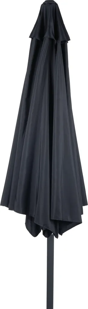 Parasol 207 x 300 cm noir avec manivelle - Structure métal durable