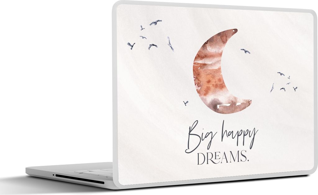 MuchoWow Laptop Aufkleber Sticker Cover Kinder - Sprichwörter - Große glückliche Träume - Jungen - Mädchen - Aquarellieren 32.5x23.5 cm - St...