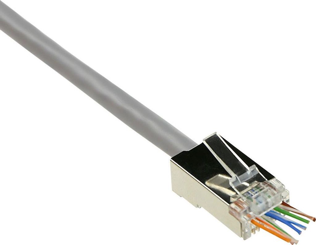 ACT RJ45 (8P/8C) CAT6 easyconnect geschirmte modulare Steckverbinder für Rundkabel mit ein- oder mehrdrähtigen Leitern RJ45 P