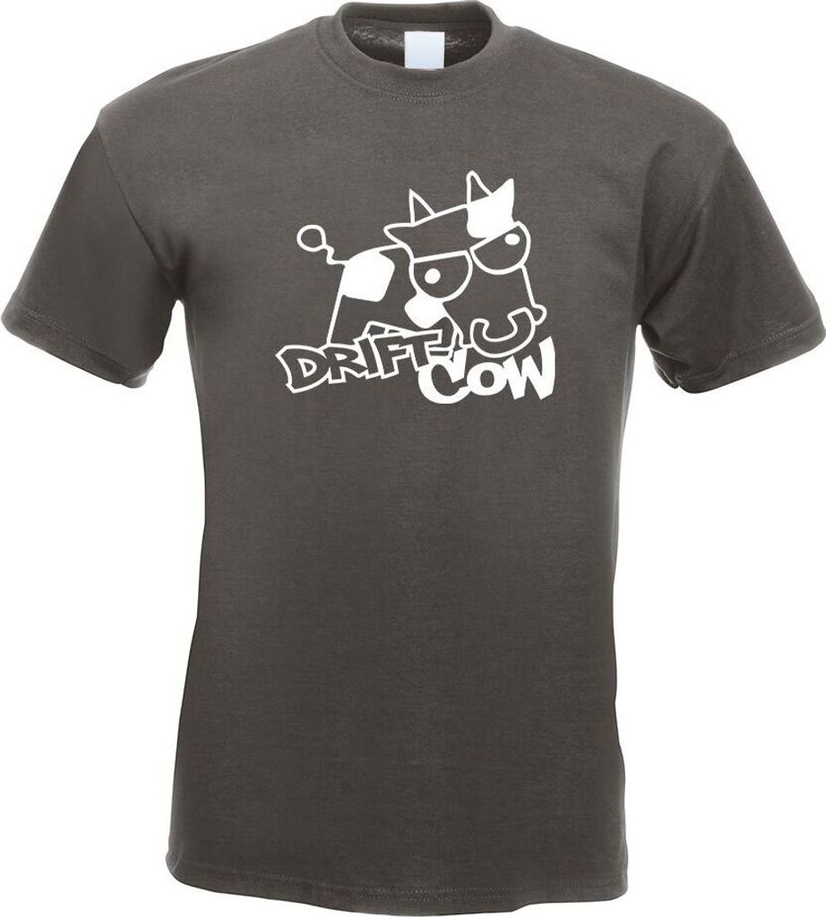Kiwistar - T-Shirt - Graphit - Drift Cow sauer böse Kuh Herren Funshirt Bedruckt Design Sprüche Spruch Motive - mit Motiv Bedruckt - Funshirt Des...