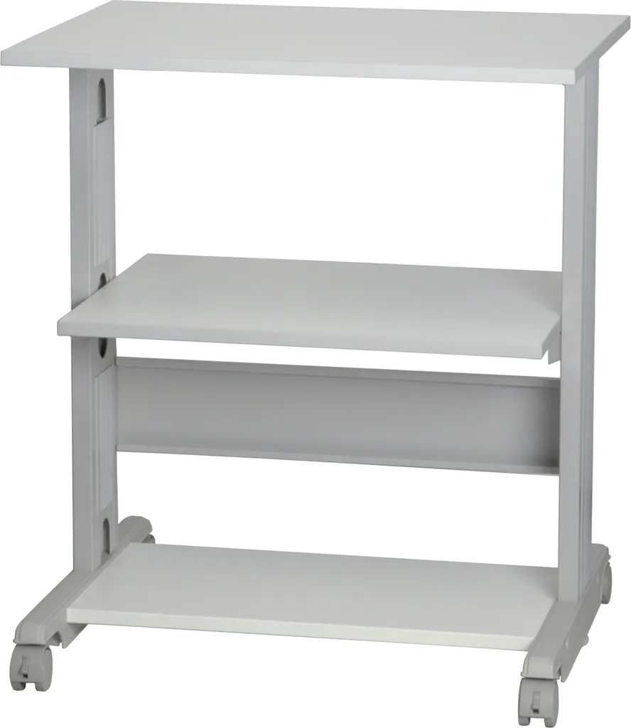 Support imprimante à roulettes gris - Structure stable et compacte