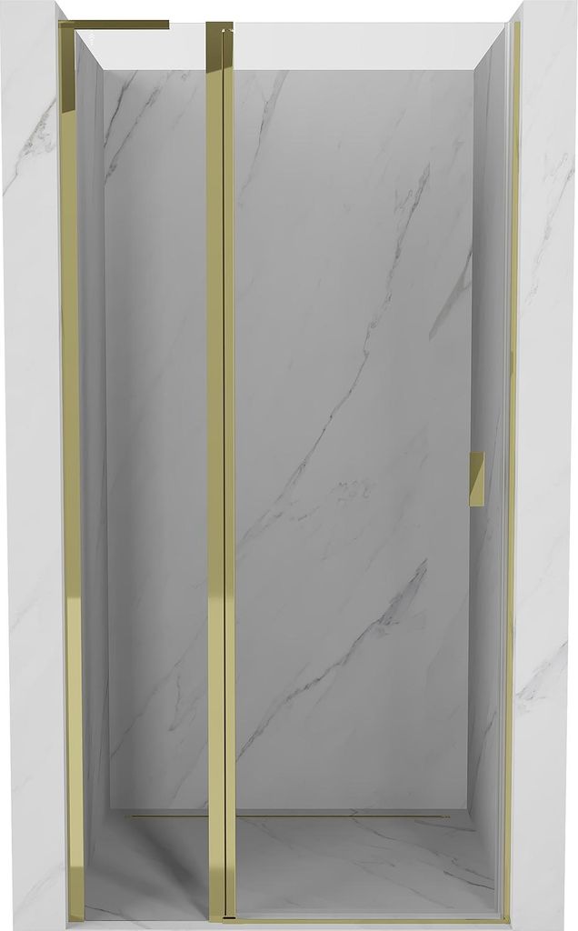 Mexen Mist L Duschtüren schwenkbar 90 cm, transparent, golden - 8A4L-090-000-50-00