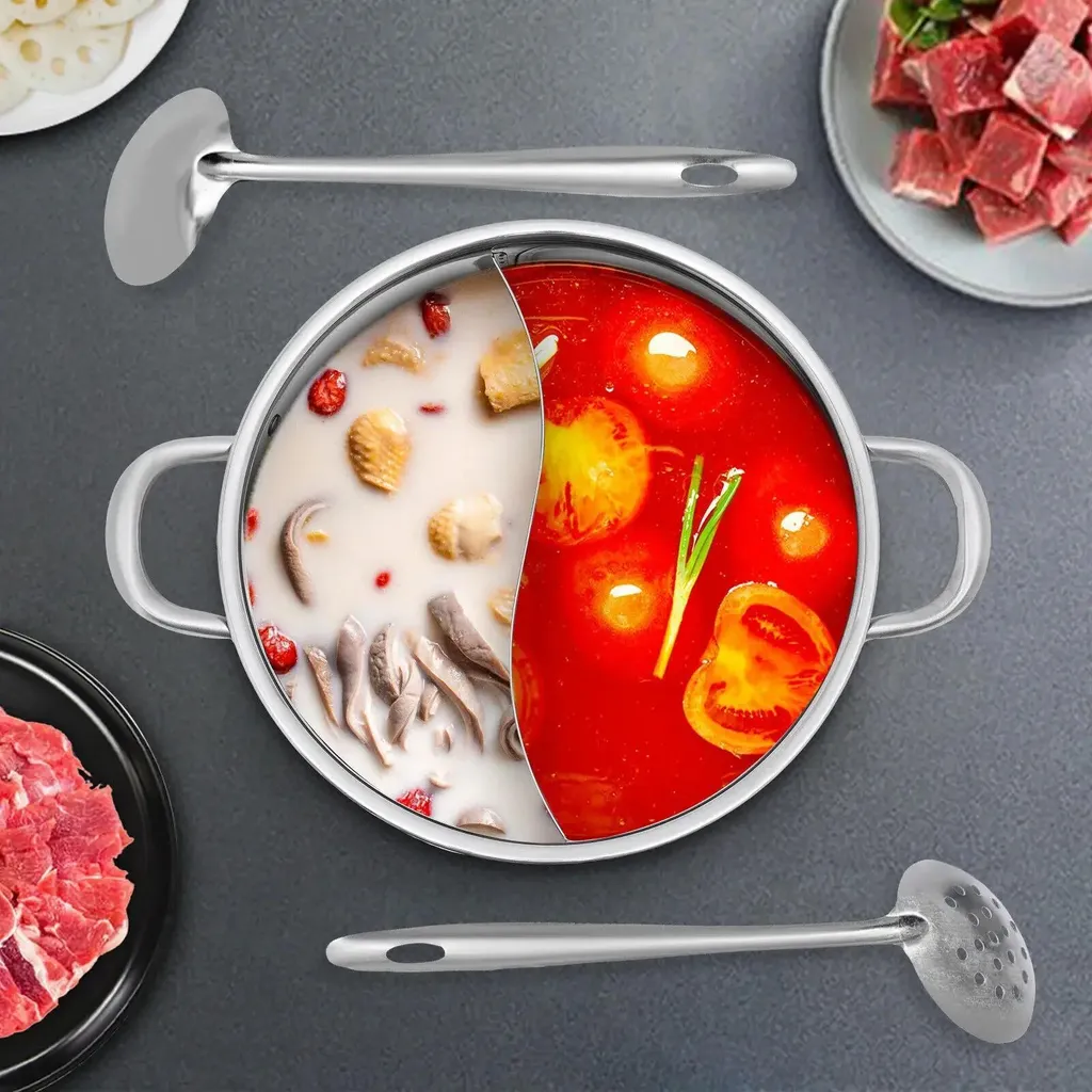 Pentola Zuppa 28cm Acciaio 304 - Base Induzione con Coperchio Vetro - 5