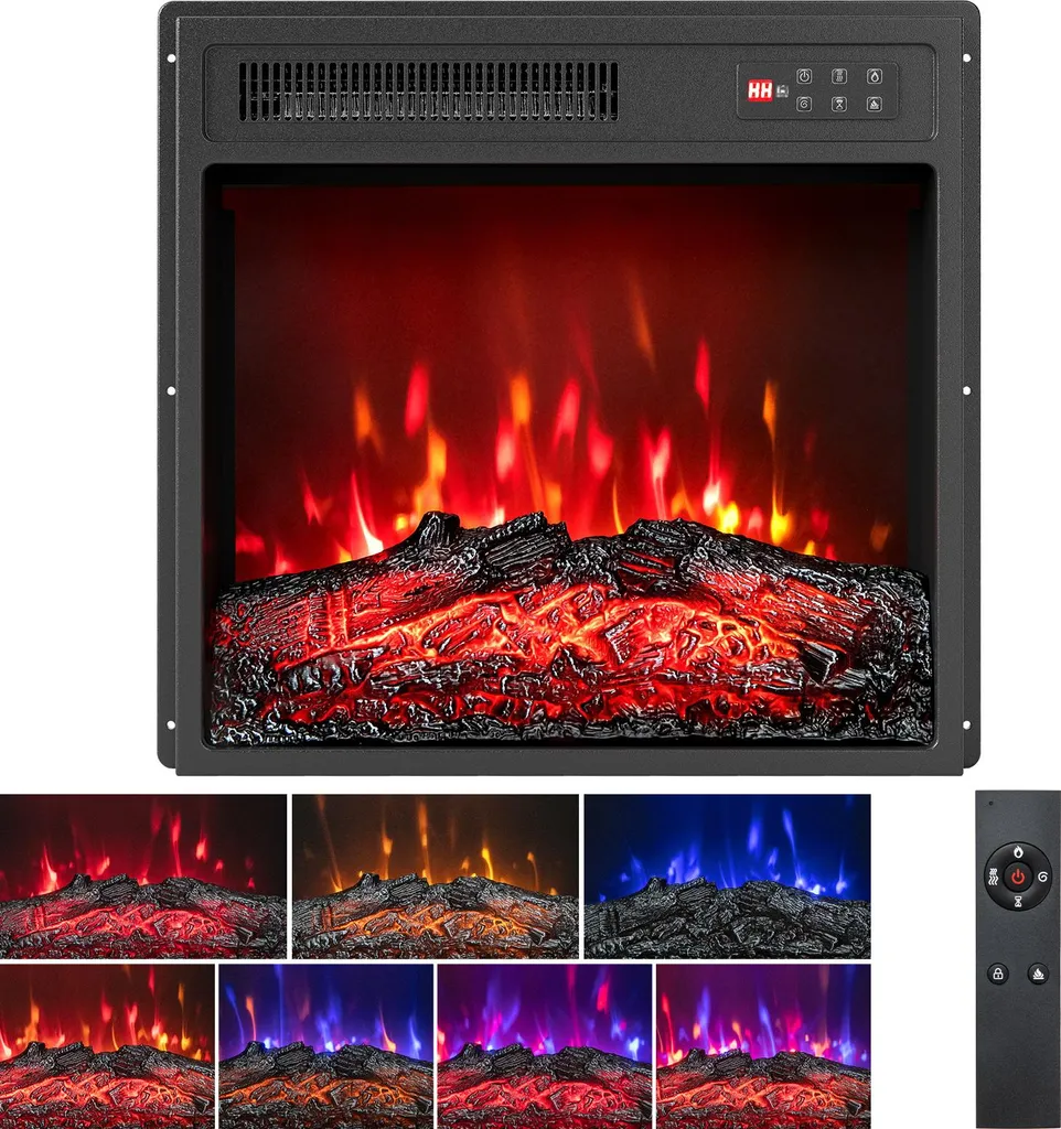 Insert électrique 18 pouces 1500W avec 7 couleurs de flamme COSTWAY