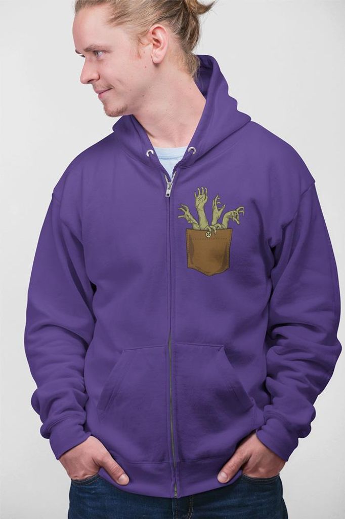 D&B Uni Hoodie ZIPPO00034 Zombie Lila-Größe S