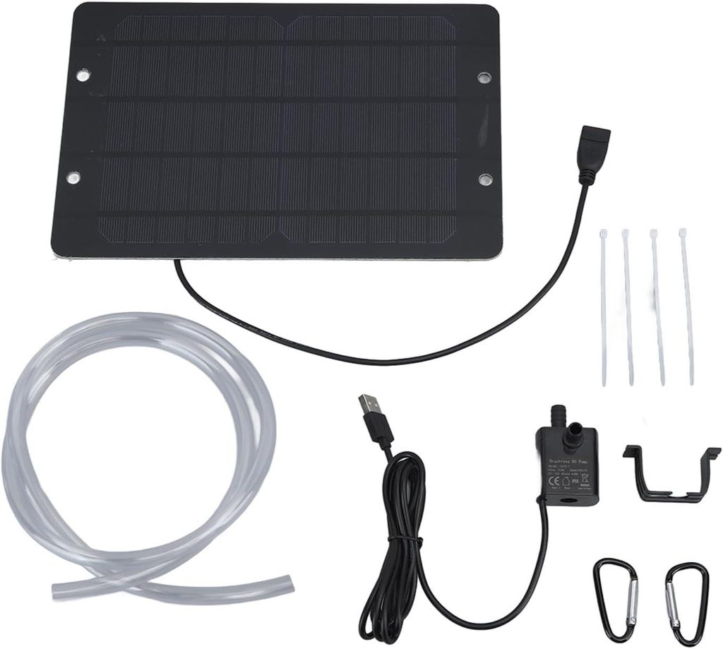 Fontaine Solaire Pompe à Eau USB 6V 10W 240L/h für Bain d'Oiseaux und Bassin de Jardin