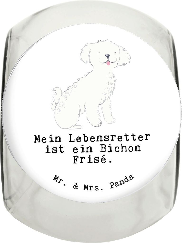 Mr. & Mrs. Panda Dose Bichon Frisé Lebensretter XL 2000ml - Weiß - Geschenk, Bonbonglas, Vorratsglas, Aufbewahrungsdose, Vorratsbehälter, Keksdose